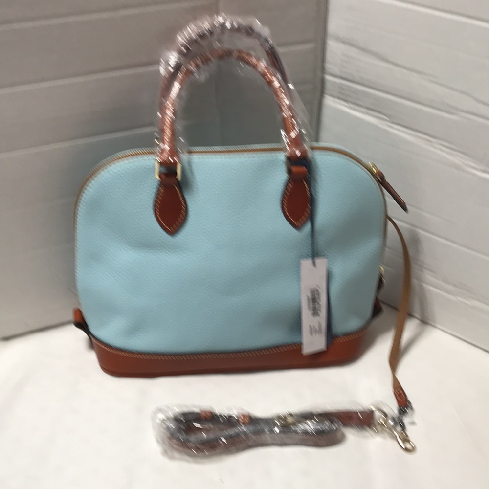 Dooney and Bourke leather dome handbag with double straps. NWT - Picture 7 of 15